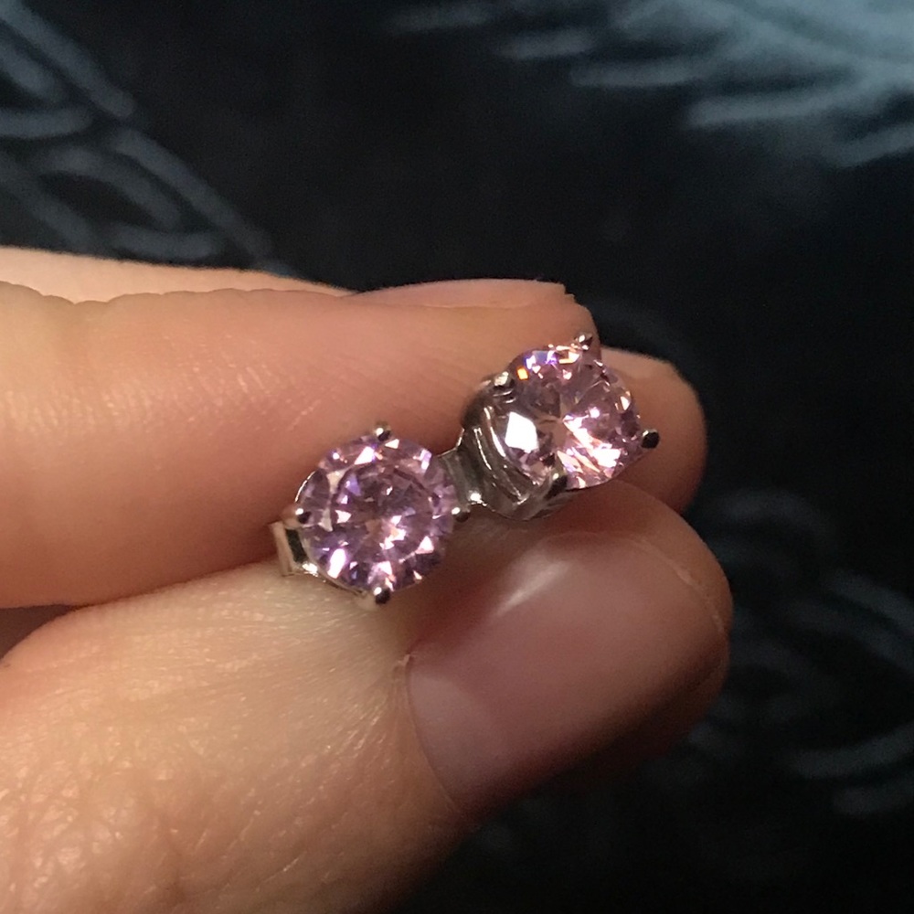 Pink stud earrings